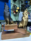 Estatueta Artesanal Casal de Lobos 3D
