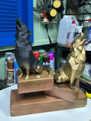 Estatueta Artesanal Casal de Lobos 3D