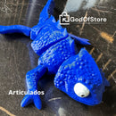 Escultura Artesanal Camaleão Boneco Articulado 3D