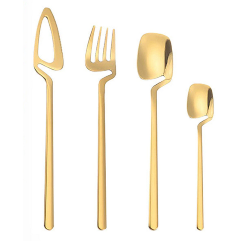 MODUS 4" Talheres De Aço Inox Dourado
