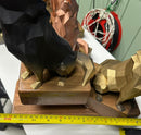 Estatueta Artesanal Casal de Lobos 3D