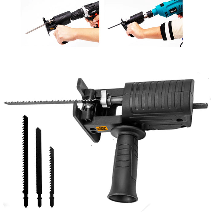 Serra Adaptadora p/ Furadeira + Lâmina – Ideal p/ Madeira e Plástico