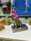 Escultura Lobo Multi-Colorido 3D