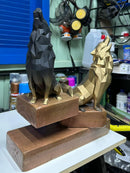 Estatueta Artesanal Casal de Lobos 3D